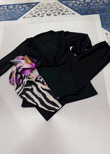 Mor Baskılı Uzun Kollu Hamile Bluzu3 lù kombin - Görsel 9