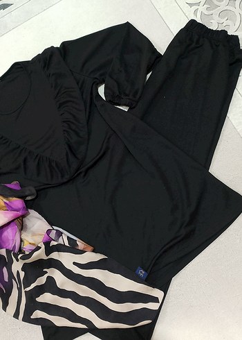 Mor Baskılı Uzun Kollu Hamile Bluzu3 lù kombin - Görsel 6