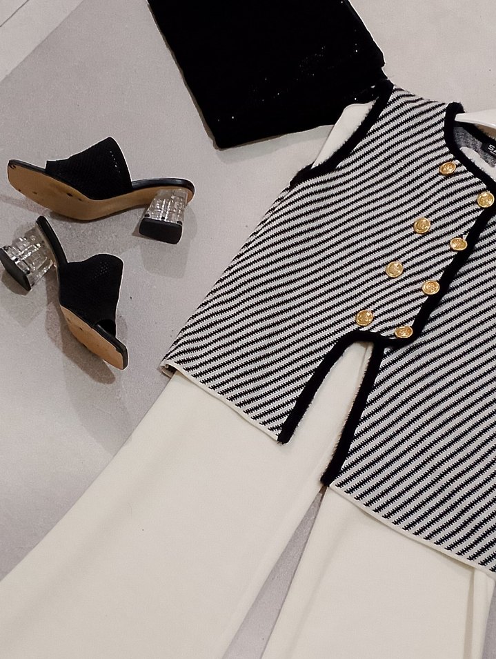 Zebra Desenli Düğmeli Mini Ofis Elbisesi 4 lù kombin - Görsel 5