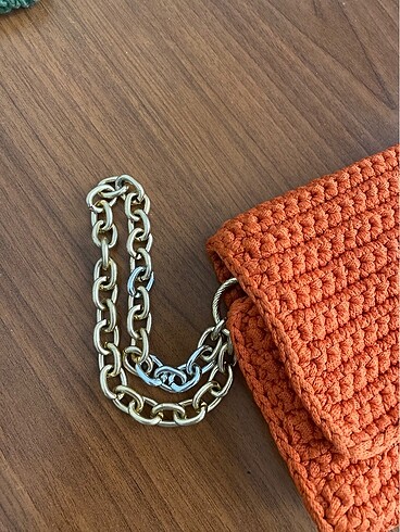 Beden turuncu Renk el örgüsü clutch