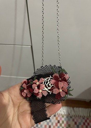 Kadın iğne oyası kolye ve bileklik - Görsel 3