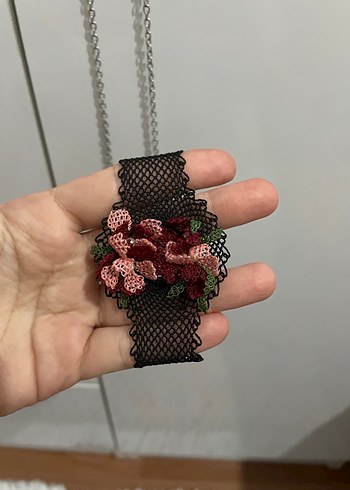 Kadın iğne oyası kolye ve bileklik - Görsel 4