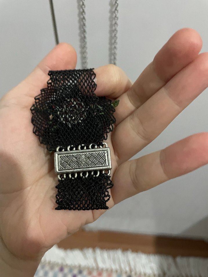 Kadın iğne oyası kolye ve bileklik - Görsel 5