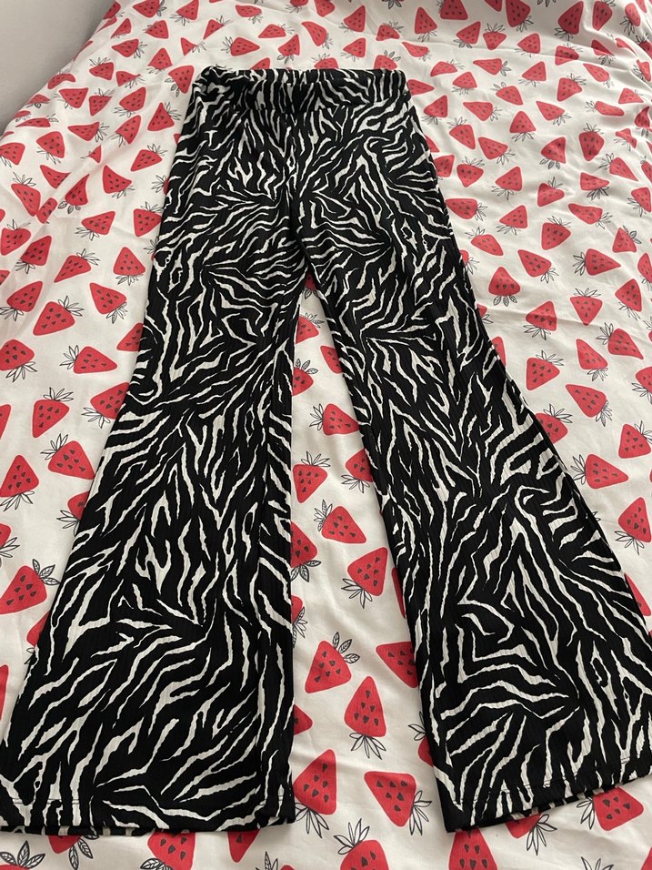 Zebra Desenli Kadın İspanyol Pantolon - Görsel 2