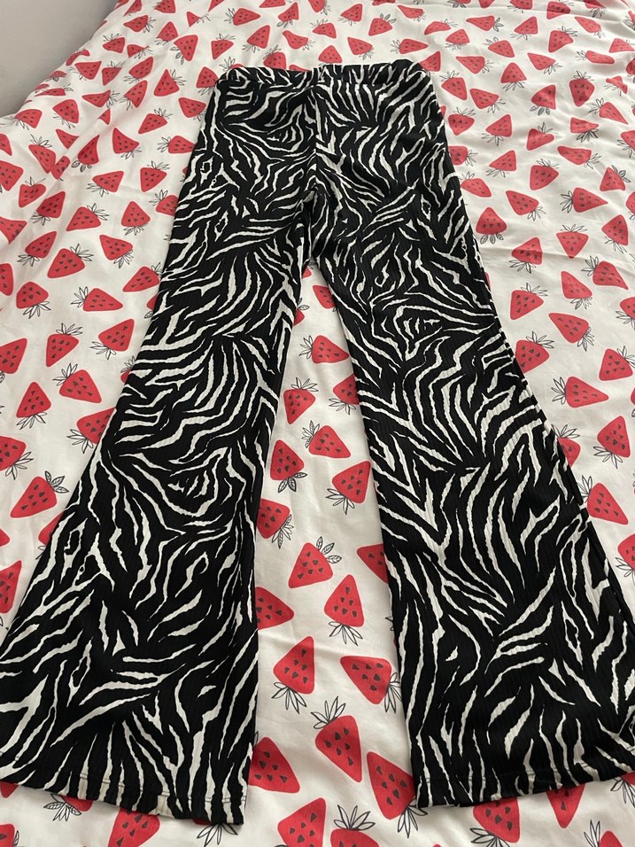 Zebra Desenli Kadın İspanyol Pantolon - Görsel 5