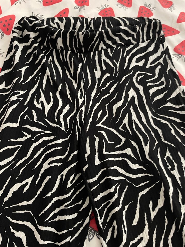 Zebra Desenli Kadın İspanyol Pantolon - Görsel 3