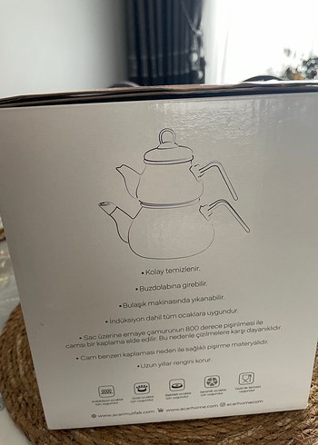 Beyaz ACAR emaye Çaydanlık - Görsel 8