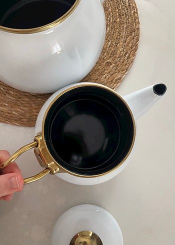 Beyaz ACAR emaye Çaydanlık - Görsel 5