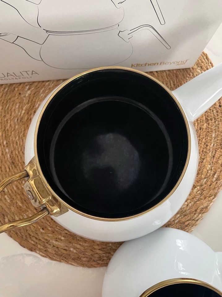 Beyaz ACAR emaye Çaydanlık - Görsel 4