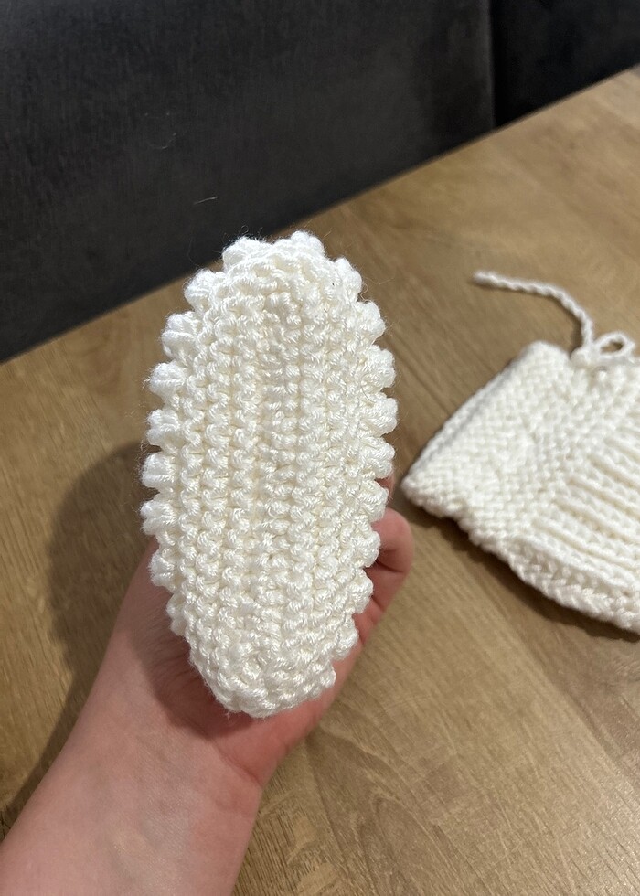 Beyaz örgü pandiği - Görsel 4