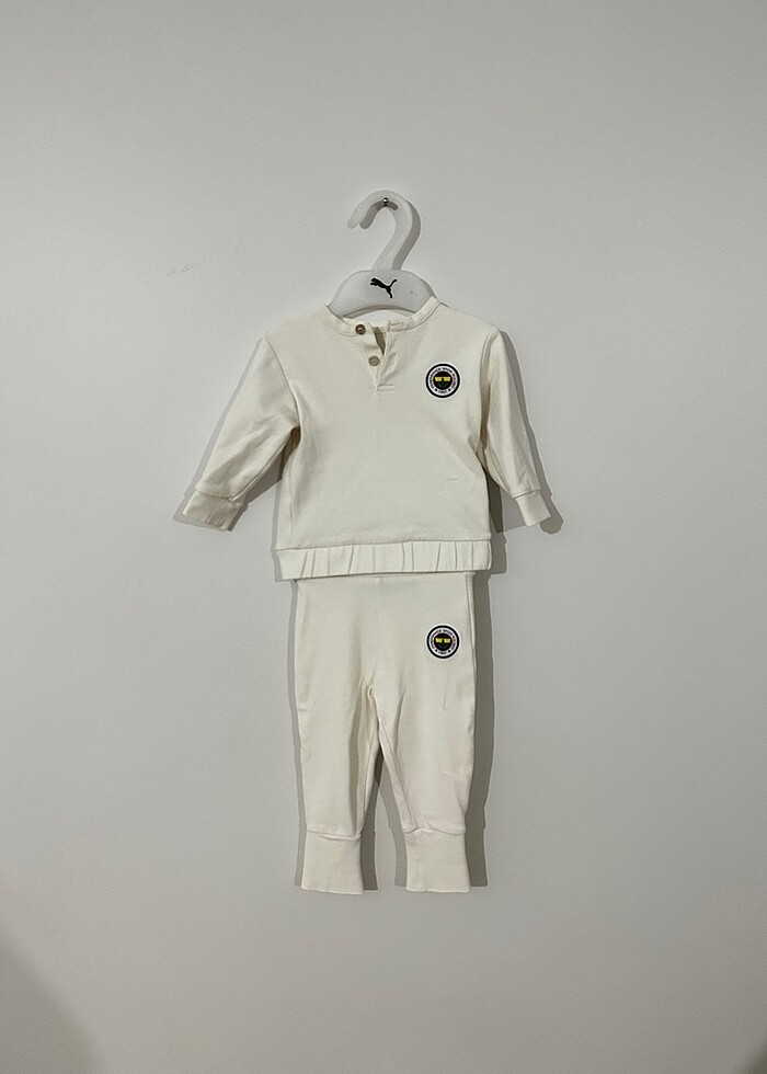 Fenerbahçe Bebek Bej Düğme Detaylı 2li Takım - Görsel 4