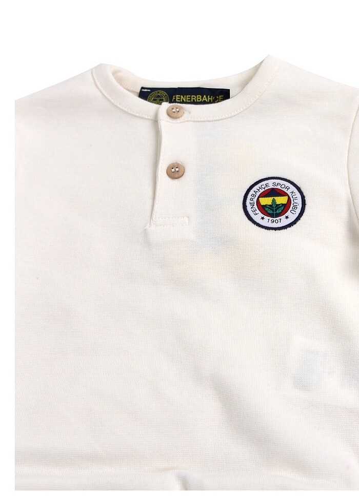 Fenerbahçe Bebek Bej Düğme Detaylı 2li Takım - Görsel 2