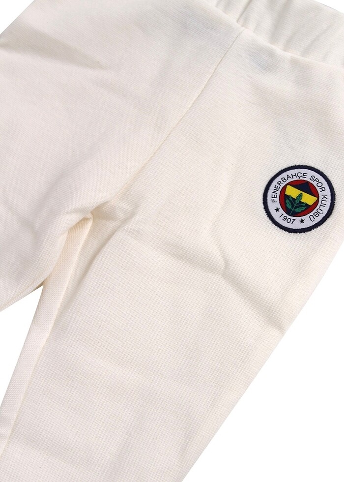 Fenerbahçe Bebek Bej Düğme Detaylı 2li Takım - Görsel 3