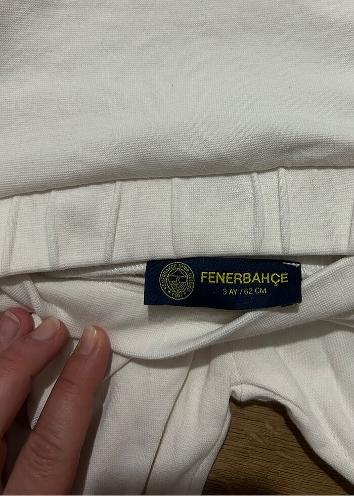 Fenerbahçe Bebek Bej Düğme Detaylı 2li Takım - Görsel 5