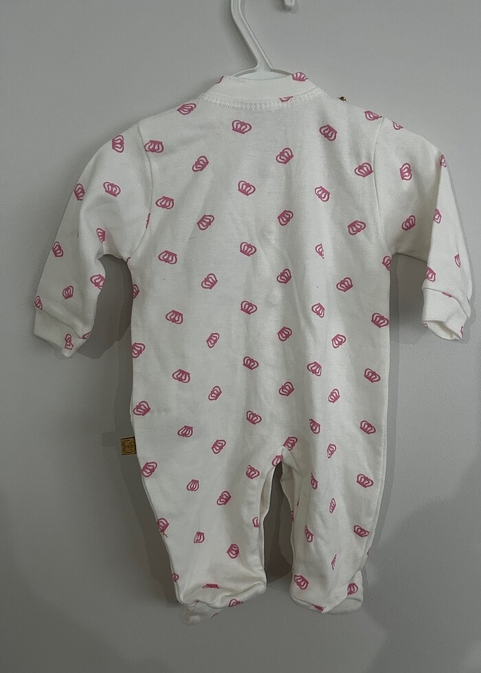 Bebek taşlı taç desenli tulum seti - Görsel 2