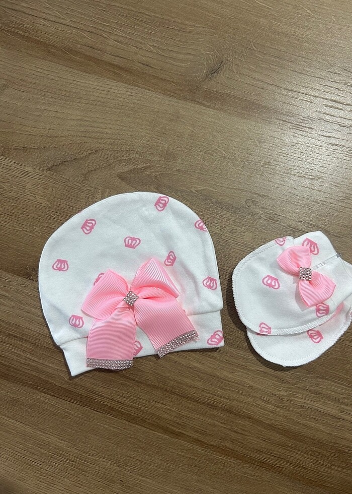 Bebek taşlı taç desenli tulum seti - Görsel 3