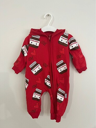 Nutella fermuarlı bebek tulumu (unisex)