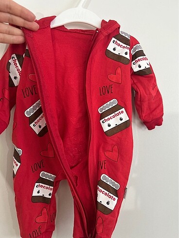 1 Yaş Beden Nutella fermuarlı bebek tulumu (unisex)