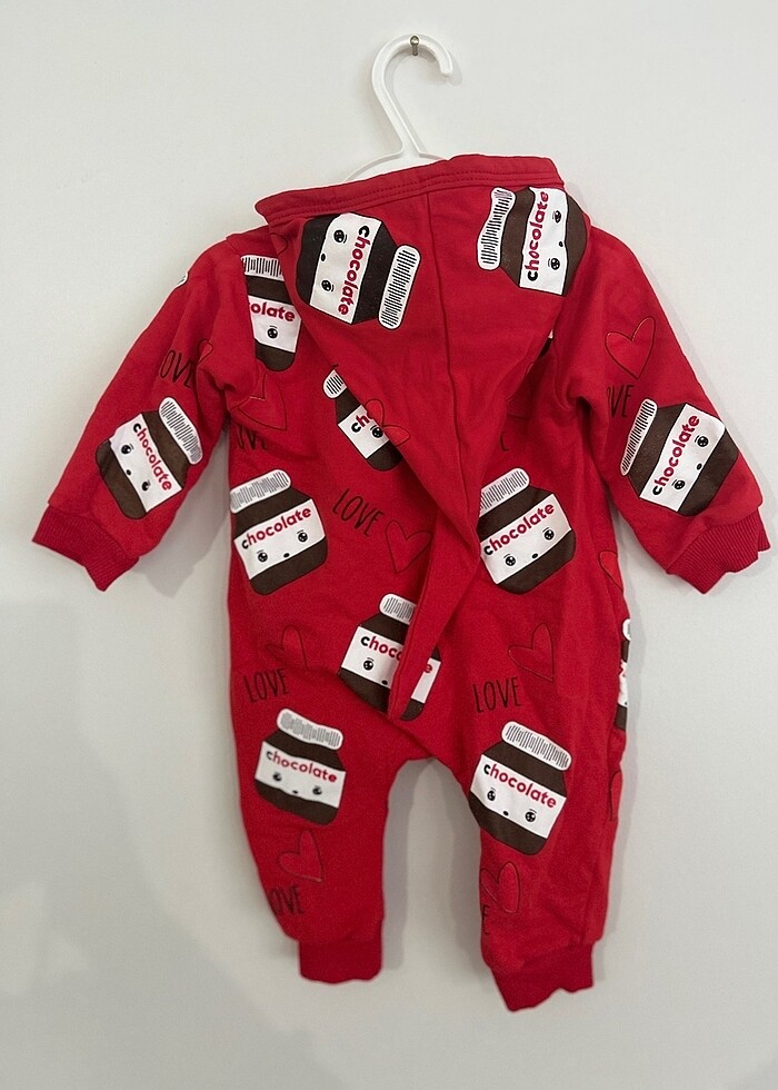Nutella fermuarlı bebek tulumu (unisex) - Görsel 2