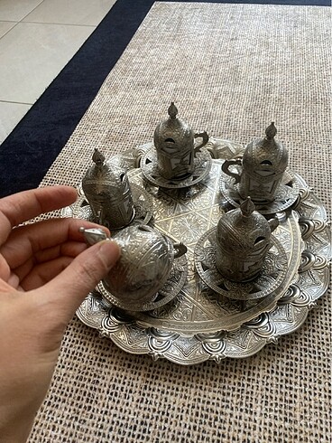  Beden gri Renk Kahve takımı