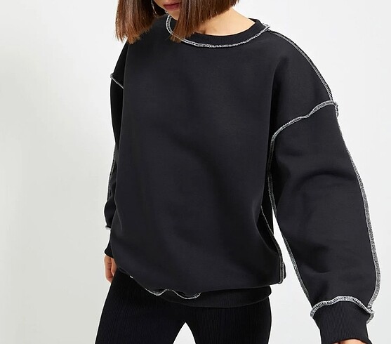 Trendyol & Milla Siyah İçi Polarlı Kalın Sweatshirt