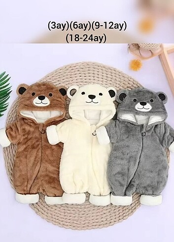 Peluş ayıcık bebek uyku tulumu unisex welsoft(3-6-9-12ay mevcutt