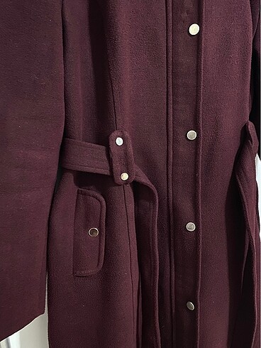 42 Beden Bordo tesettür uzun kaşe kaban 40 42 beden l xl oversize zara ma