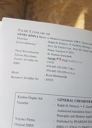 diğer Beden Genel kimya cilt 1