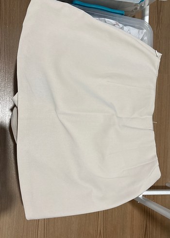Stradivarius Stradivarius Ekru Midi Kadın Etek