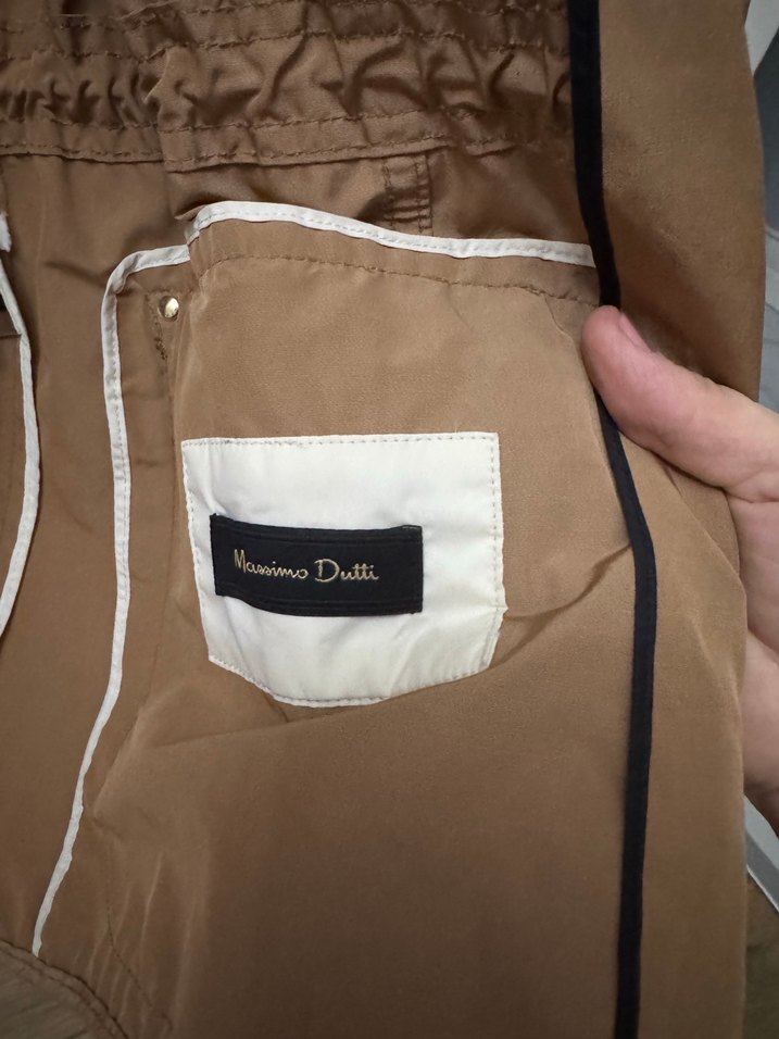 Açık parlak kahve kapşonlu ceket - Görsel 4