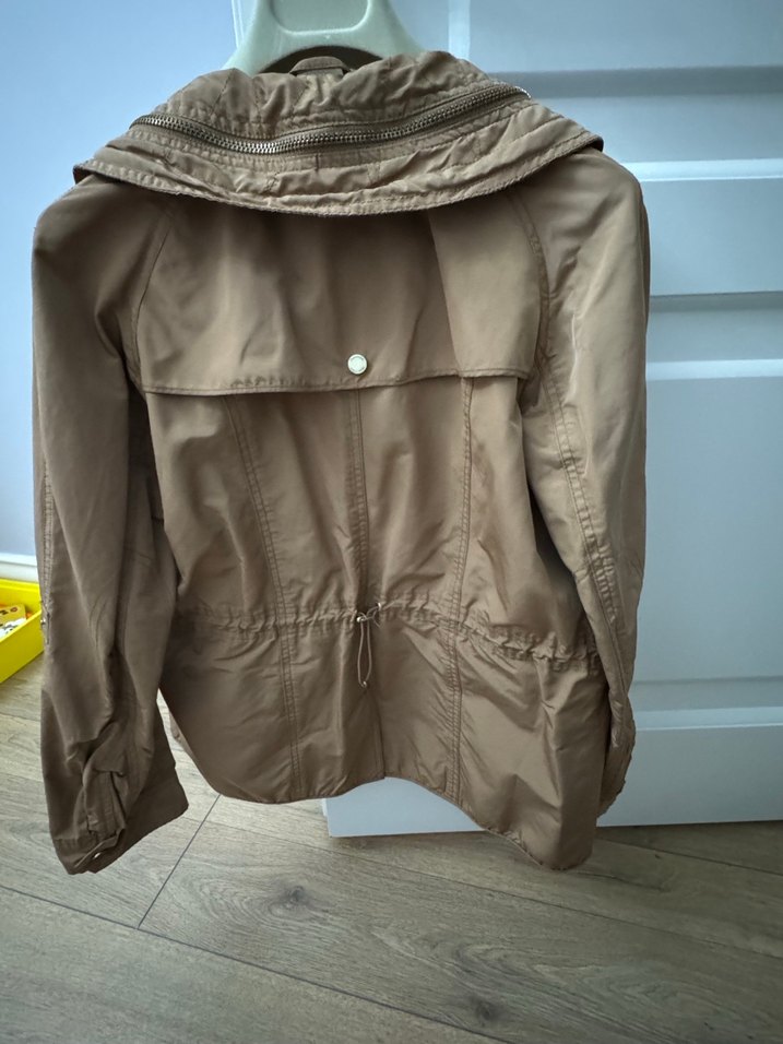 Açık parlak kahve kapşonlu ceket - Görsel 5