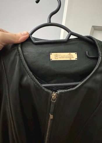 Fermuarlı Deri Kadın Biker Ceket - Görsel 2