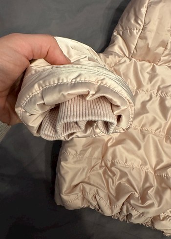 Kız Çocuk Kapüşonlu Bej Mont - Görsel 6