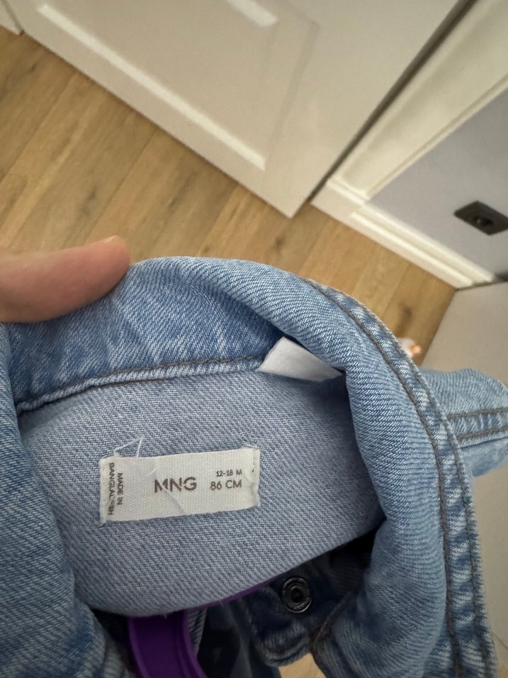 Kız Çocuk Düğmeli Denim Ceket - Görsel 3