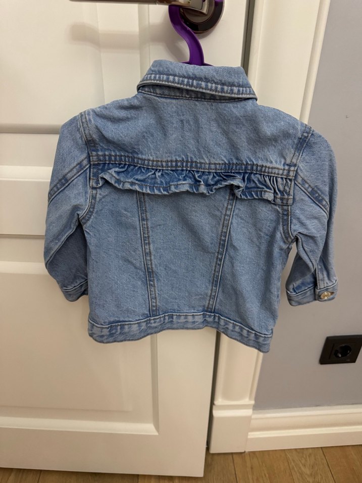 Kız Çocuk Düğmeli Denim Ceket - Görsel 2