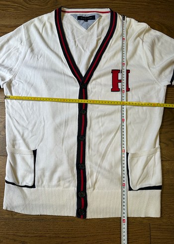 Beyaz Düğmeli Triko Hırka - Görsel 4