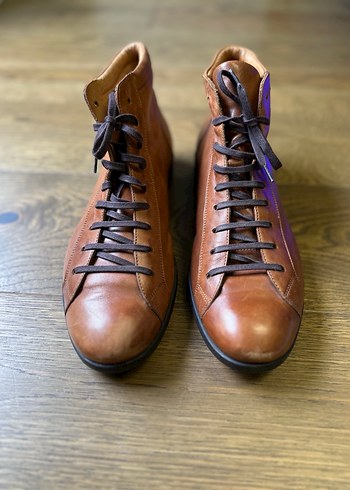 Kahverengi Deri Bağcıklı Erkek Botu - Görsel 3