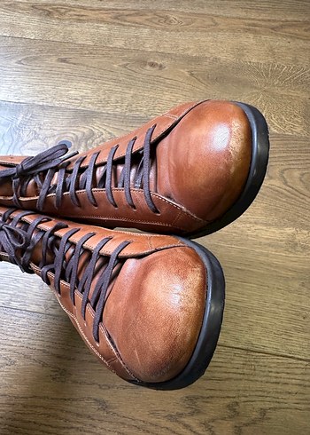 Kahverengi Deri Bağcıklı Erkek Botu - Görsel 7