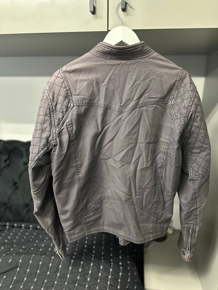 Kahve Erkek Biker Ceket - Görsel 2