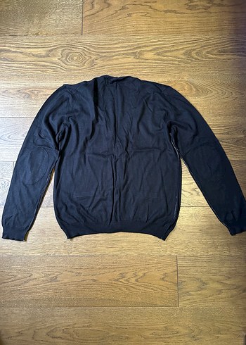 Siyah V Yaka Düğmeli Erkek Hırka - Görsel 6