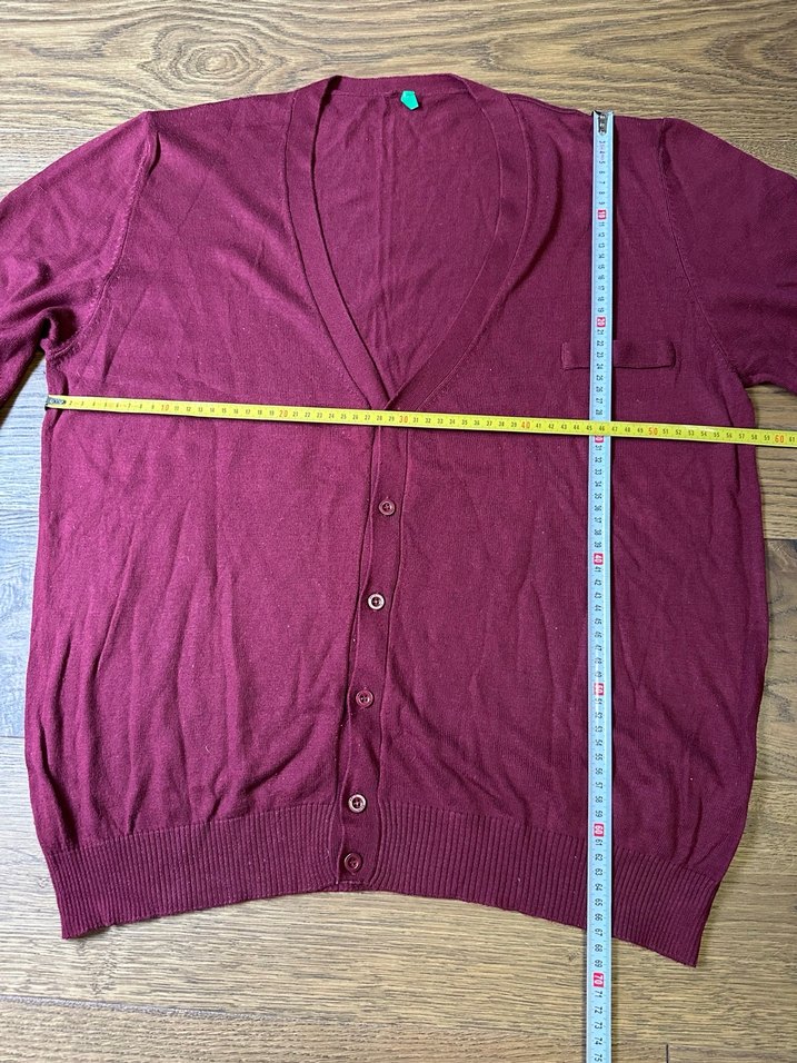 Bordo Düğmeli Erkek Hırka - Görsel 5