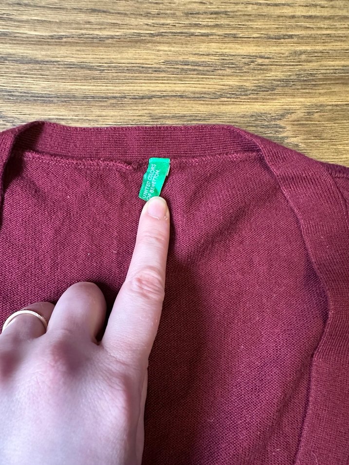 Bordo Düğmeli Erkek Hırka - Görsel 2