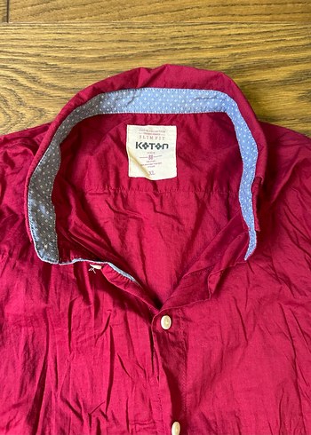 Bordo Uzun Kollu Keten Erkek Gömlek - Görsel 2