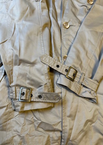 Bej Düğmeli Midi Erkek Trençkot - Görsel 5