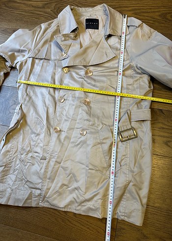 Bej Düğmeli Midi Erkek Trençkot - Görsel 4