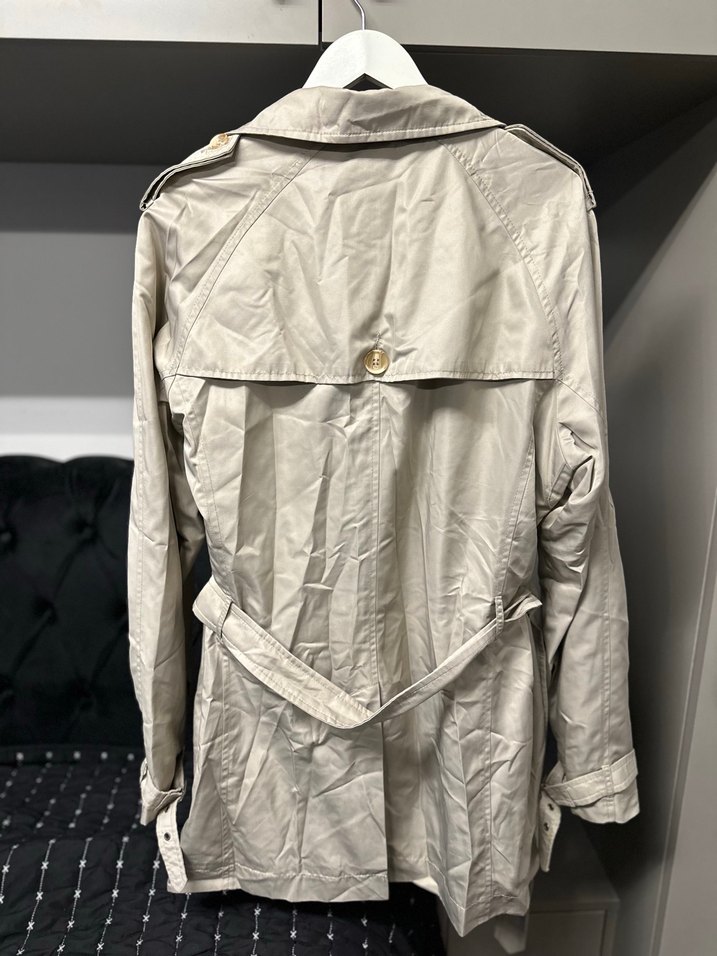 Bej Düğmeli Midi Erkek Trençkot - Görsel 2