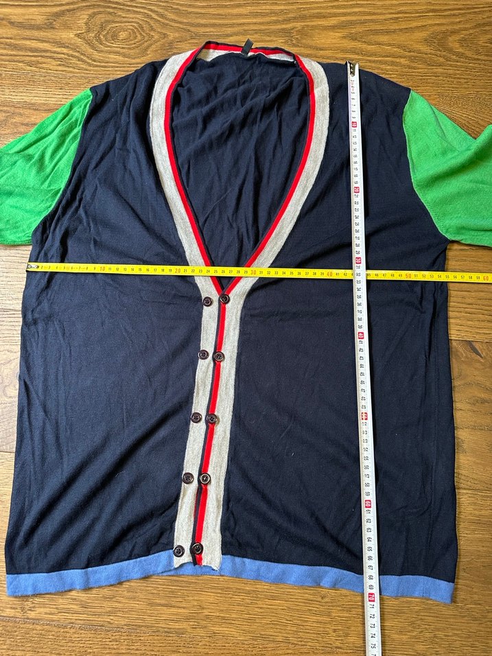 Düğmeli, Renkli Erkek Hırka - Görsel 5