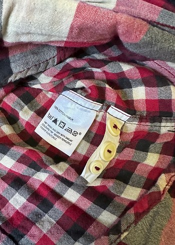 Düğmeli Kırmızı Ekose Erkek Gömlek - Görsel 3