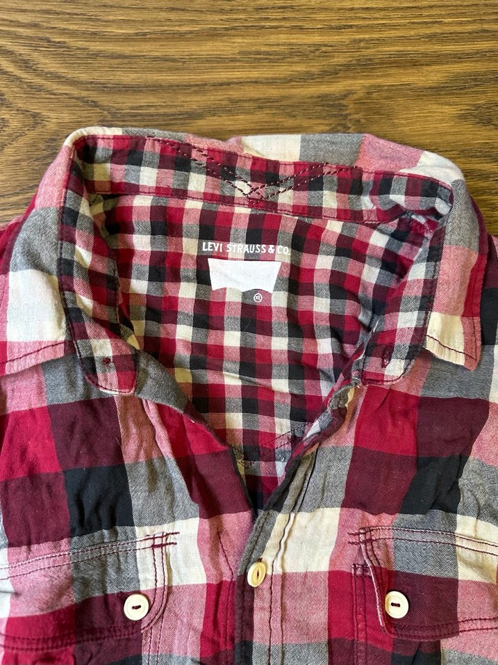 Düğmeli Kırmızı Ekose Erkek Gömlek - Görsel 2