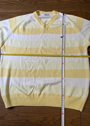 Sarı V Yaka Lacoste Erkek Kazak - Görsel 4